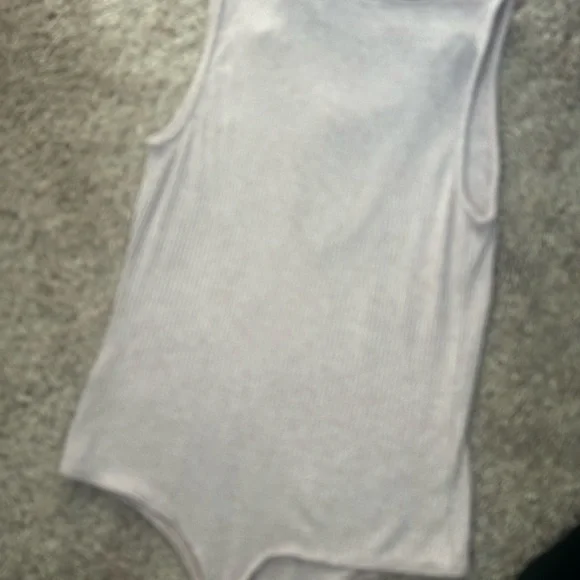 Express Pink Crisscross Ribbed Sleeveless Bodysuit - Picture 7 of 7